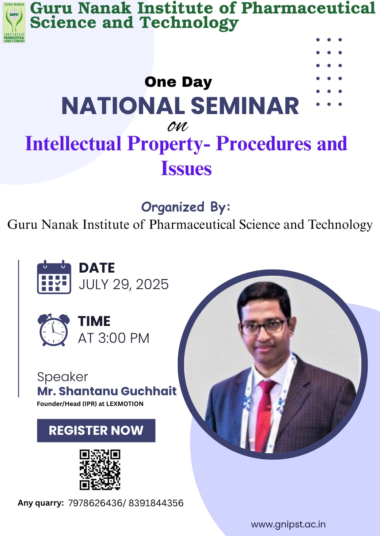 One day National Seminar on Intellectual Property- Procedures and Issues